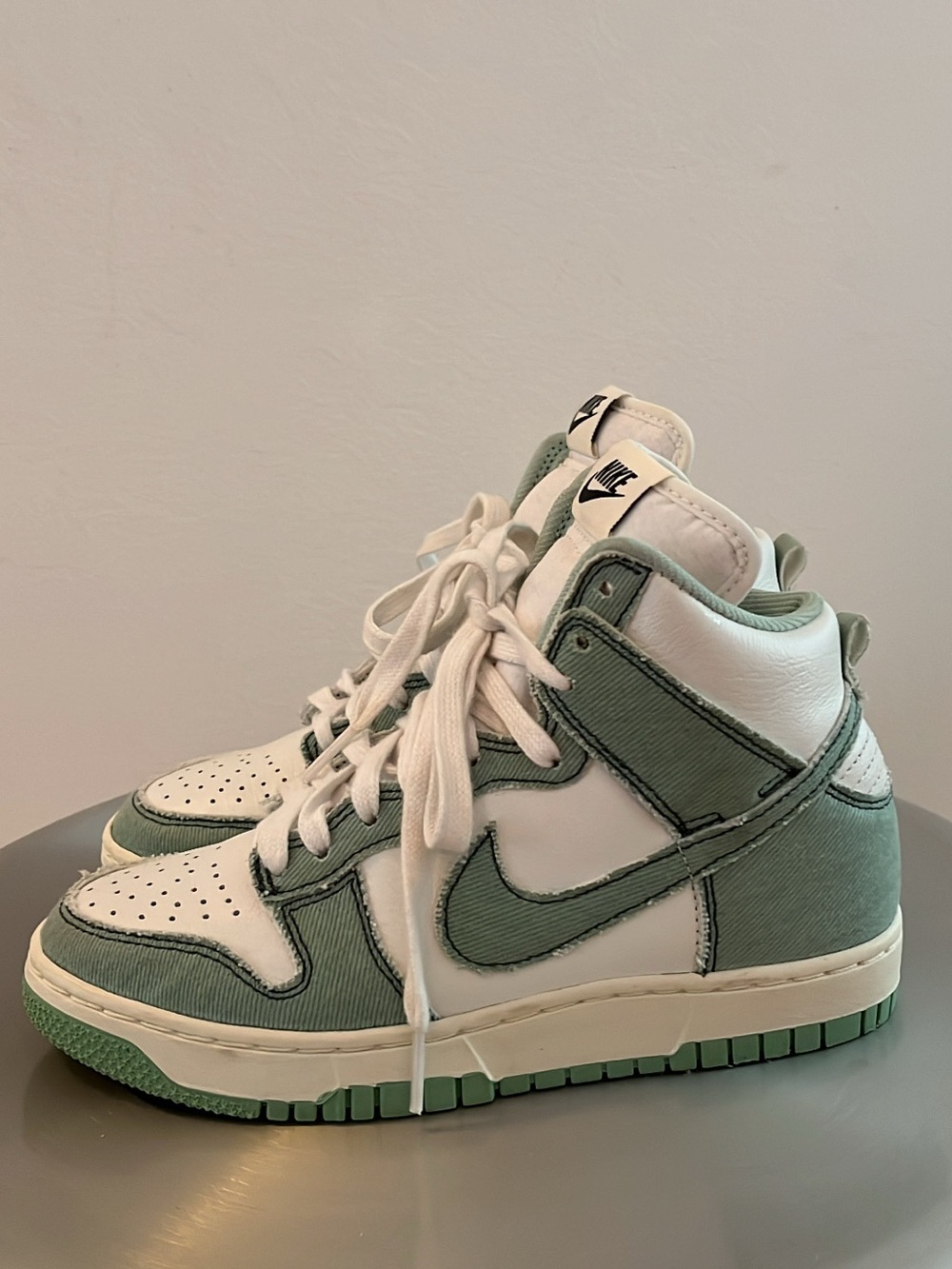 Nike Dunk High 1985 Enamel Green Denim Women’s Size 5